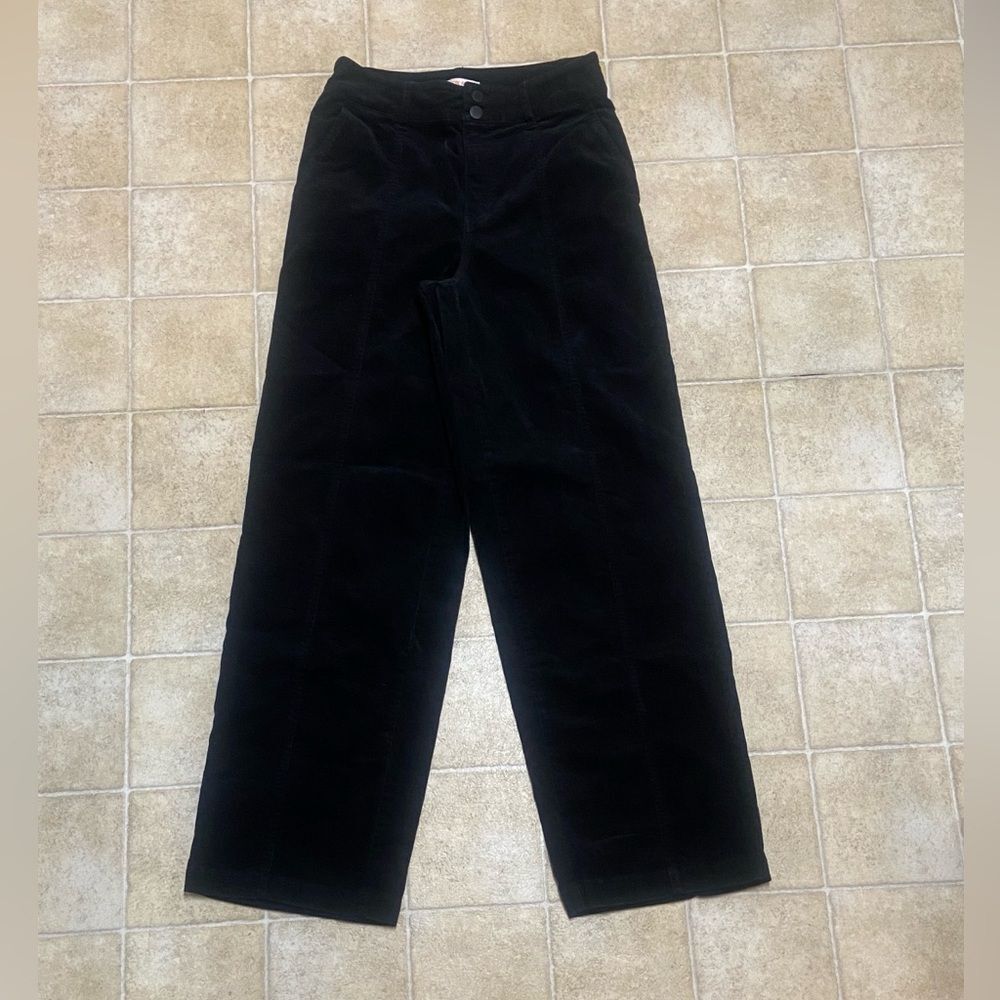 KENOX ROSE High Rise Classic Black Corduroy Trousers Size 6